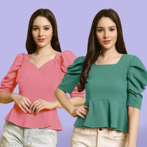 Clasic Casual Fashion Forward Women's Top - Pack of 2