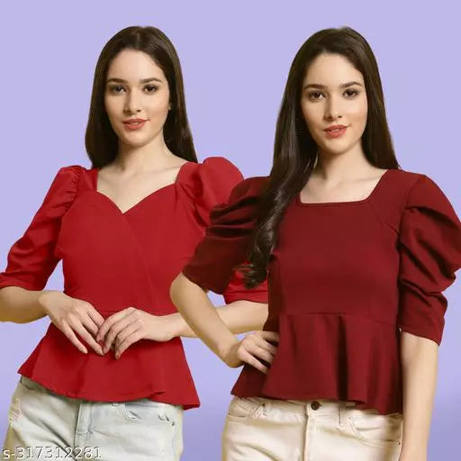 Clasic Casual Fashion Forward Women's Top - Pack of 2