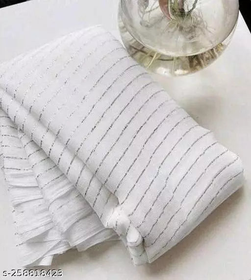 Georgette LEHERIYA WHITE Sarees  BY KRADDLE