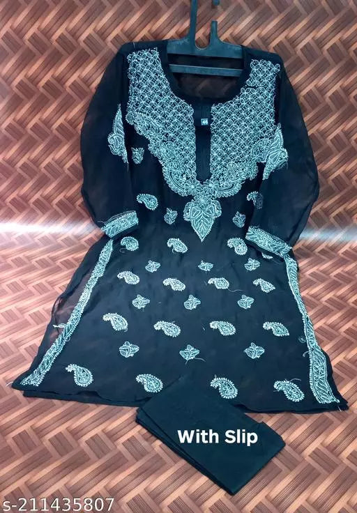 pooja chiffon yog nc.kurti with inner