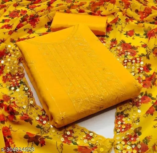 Banita Sensational salwar suit Georgette Multiwork Suits Sequence Embroidered Party Wear Best Of Salwar Suits & dress Materials gold Colours