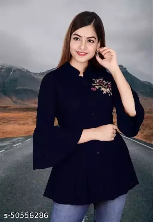 womens embroidery rayon shirt