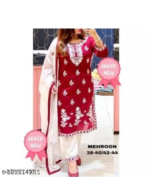 NEW EMBROIDERY KURTA PANT WITH DUPATTA