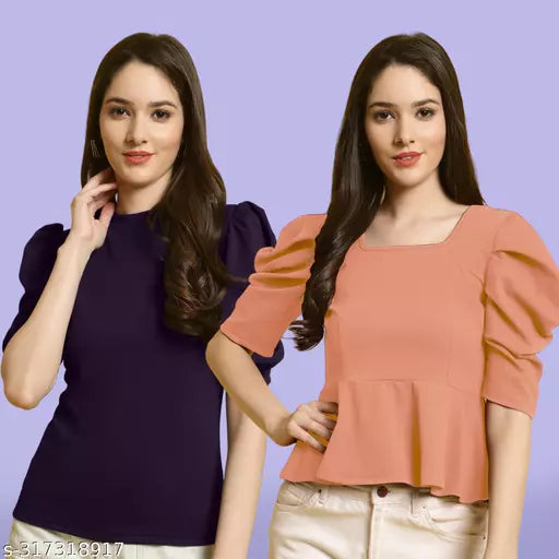 Classic Casual Fashion Forward Women's Top - Pack of 2