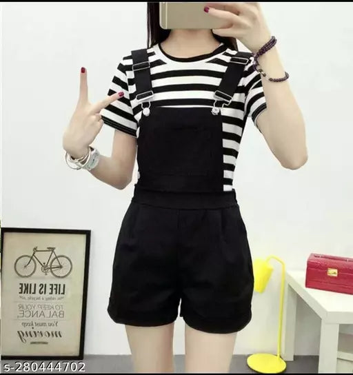 STYLISH DENIM TWILL FABRIC HIGH QUALITY DUNGREE + TEE