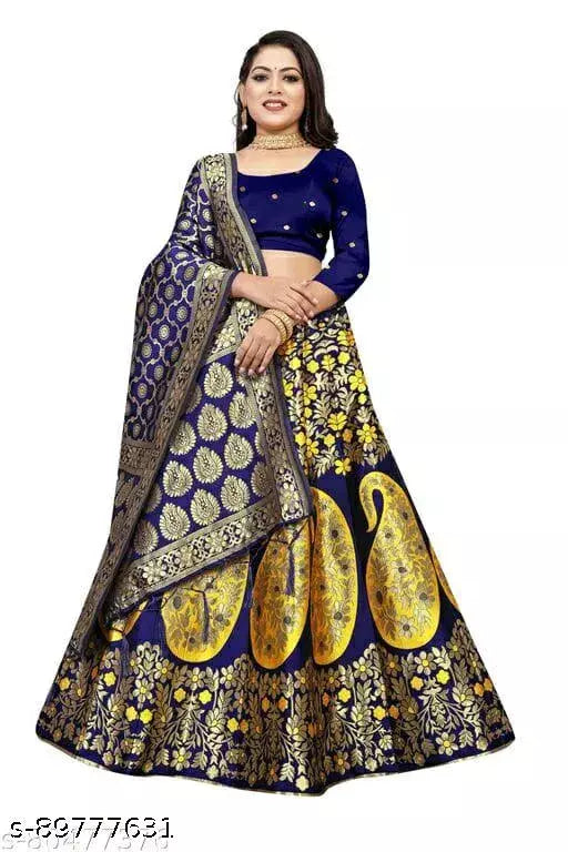 BANARASI LEHENGA CHOLI WITH BLOUSE (UN-STITCHED) BY VAIDIK ETHNIC