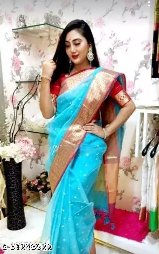 ORGANZA SILK ZARI SAREE