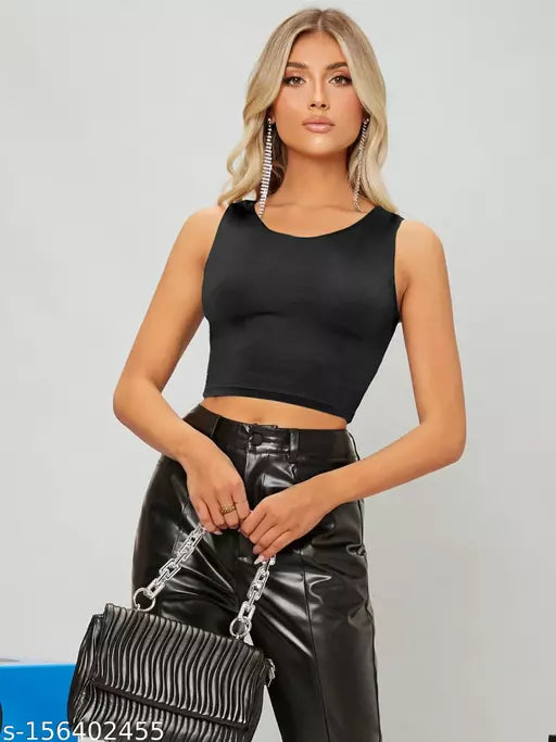 Womens Black Crop Top