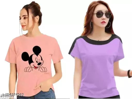 Pretty Graceful Women Tshirts (Pack of 2)