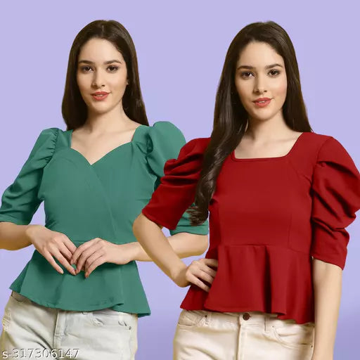 Clasic Casual Fashion Forward Women's Top - Pack of 2