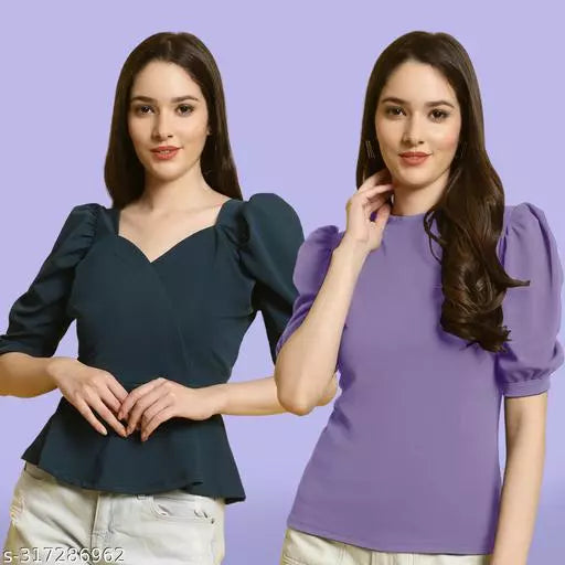 Clasic Casual Fashion Forward Women's Top - Pack of 2