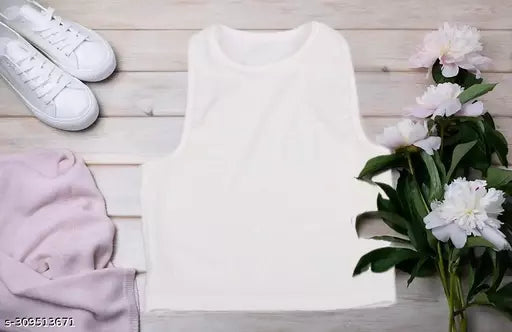 Women's Solid Cotton Rib Knit Crop Tank Top