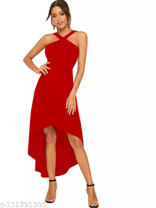 Womens Western Midi Red Dress