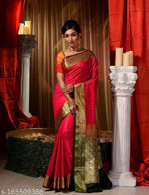 Banarasi Satin Silk Stone Work Saree With Heavy Pallu
