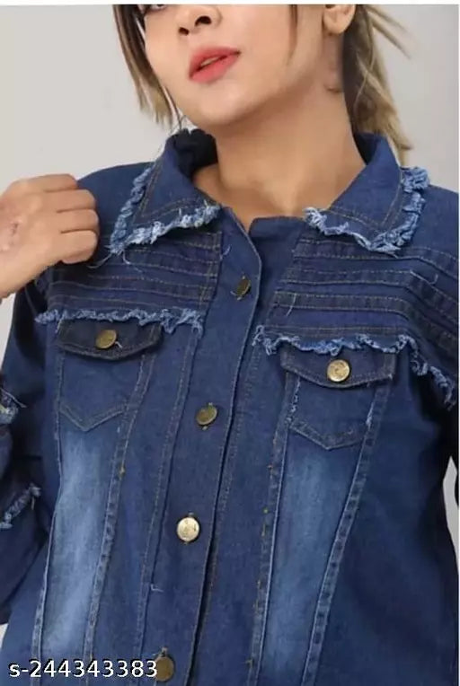 women washed danem  jacket