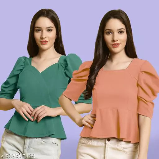 Clasic Casual Fashion Forward Women's Top - Pack of 2
