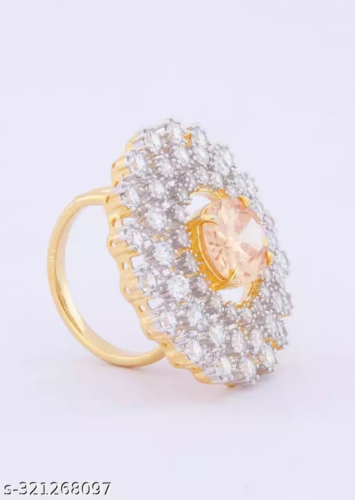 Enchanted Garden: Floral Gemstone Women's Ring for Grils