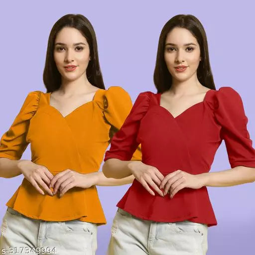 Clasic Casual Fashion Forward Women's Top - Pack of 2
