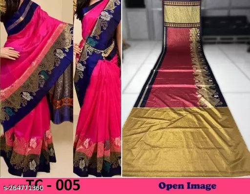 Zari Satin Digital Print Saree