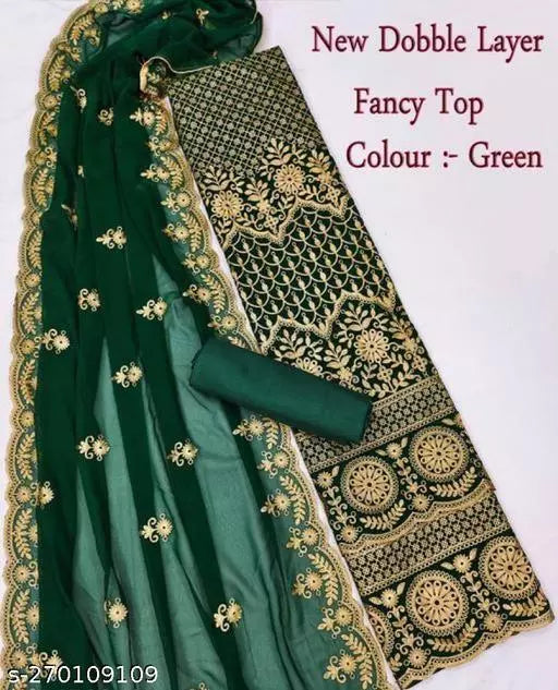 Aakarsha Alluring Salwar Suits & Dress Materials Unstitched Patiala Georgette Suits with Heavy Embroidery Work