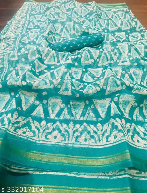 TRIO PRINTED COTTON BLENDED SAREE
