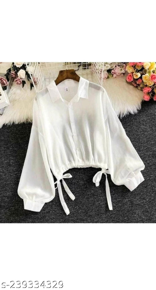 stylish shirt long sleeve  Crop_Shirt