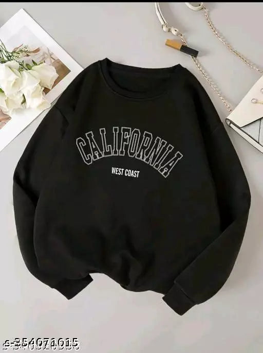 JKP COLLECTION   Unisex Full sleeves Latest Printed Fabric Fleece For Outdoor & Indoor Sweatshirt Color Black