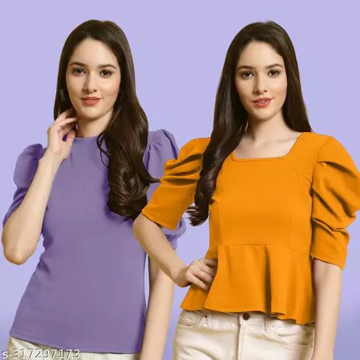 Clasic Casual Fashion Forward Women's Top - Pack of 2