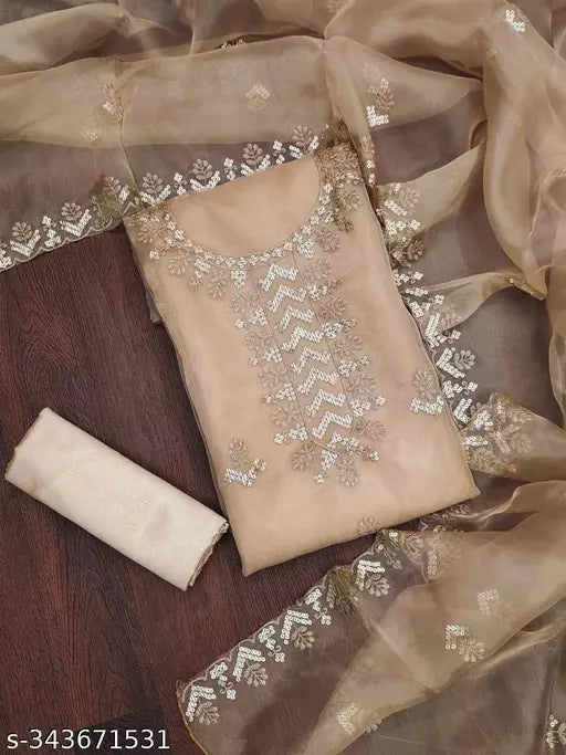 ORGANZA SEQUENCE WORK LADIES SUIT