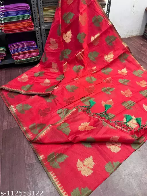 TRENDING LEAF BOOTA SILK SAREE