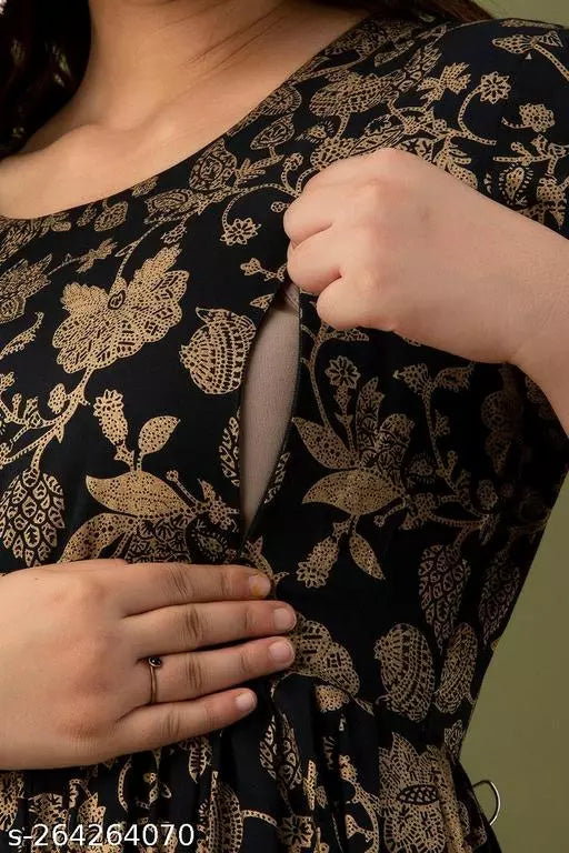 Mialo fashion maternity feeding kurtis for women with both side invisible zip.