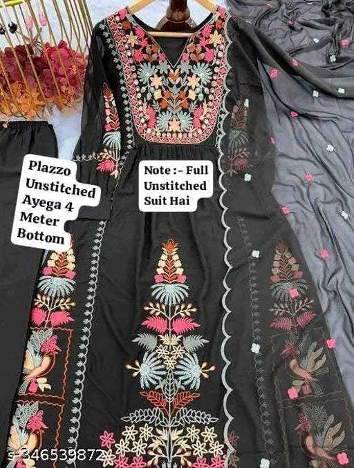 Exclusive new upcoming festiwal Womens Patiala Party wear Fancy Black Georgette Pakistani Womens Salwar Suit & Dress Materials