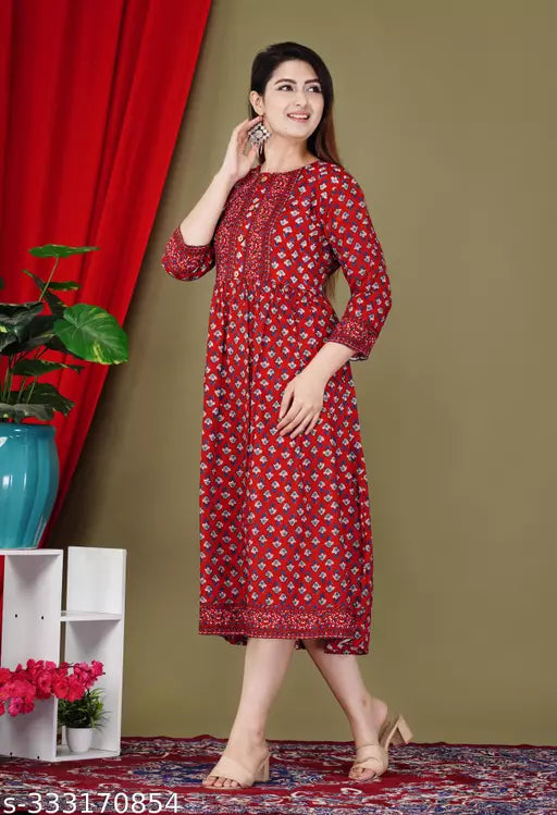 Shree Ganesh Fashion rayone printes blue kurtis for womans