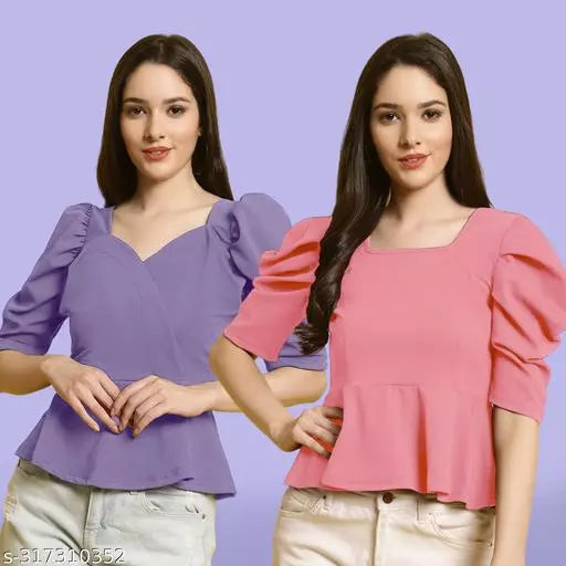 Clasic Casual Fashion Forward Women's Top - Pack of 2