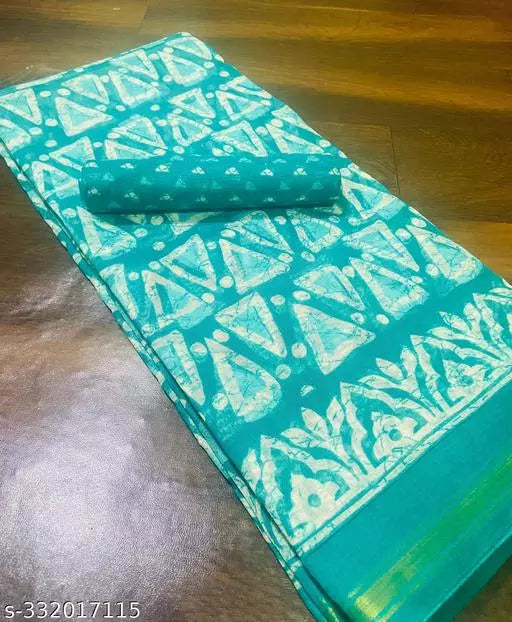 TRIO PRINTED COTTON BLENDED SAREE