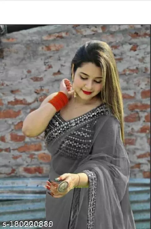 MIRROR 009 FANCY NET SAREES