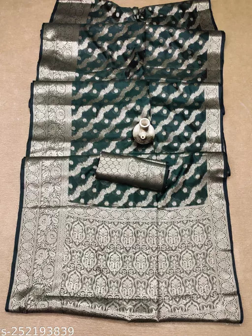 Morpich Fashion Top Dyed Organza Silk Saree