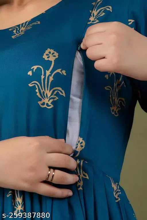 Mialo fashion maternity feeding kurtis for women with both side invisible zip.