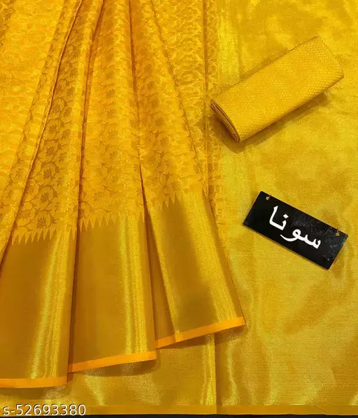 Banarasi Zari gold woven jaal saree