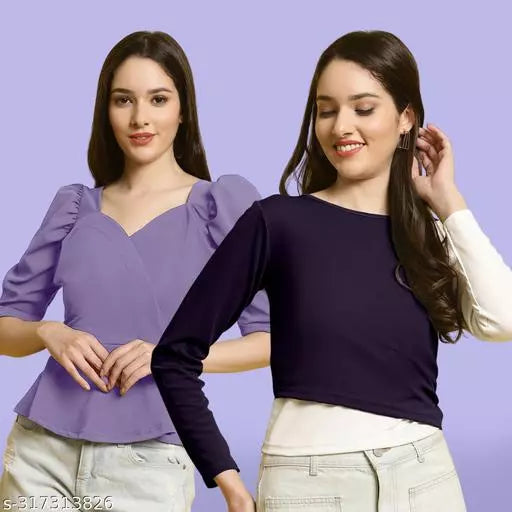 Casual Classic Fashion Forward Women's Top - Pack of 2