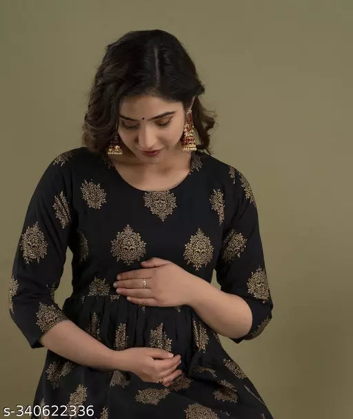 Mialo fashion maternity feeding kurtis for women with both side invisible zip.