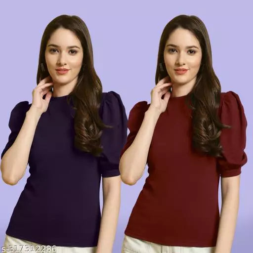 Clasic Casual Fashion Forward Women's Top - Pack of 2
