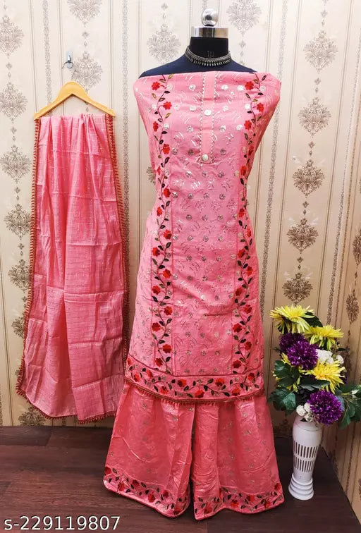 Women's Fashion Chanderi Cotton Garara Suit