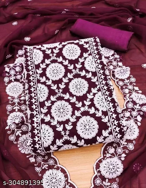 Unstiched Georgette Embroidered Salwar Suits & Dress materials