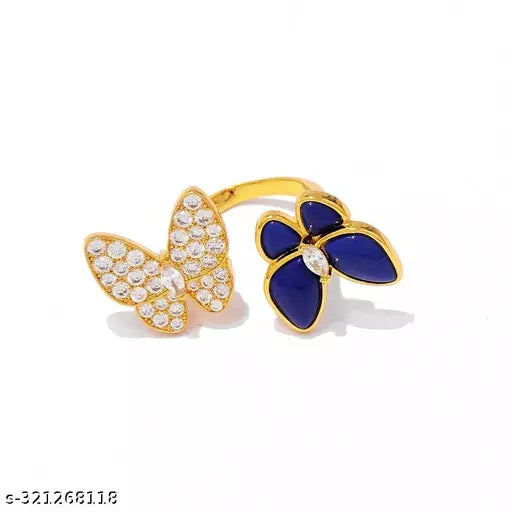 Enchanted Garden: Floral Gemstone Women's Ring for Grils
