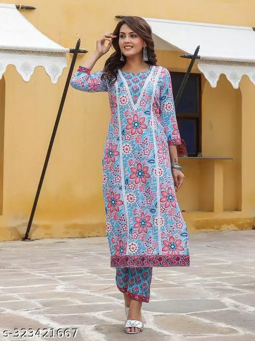 Anni Designer Women's MultiColor Ethnic Motifs Printed Kurta with Trouser