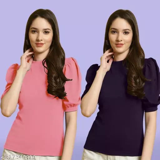 Clasic Casual Fashion Forward Women's Top - Pack of 2