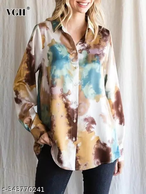 Jkp Collection Women's & Girl's For Casual Shirt Comftable Pattern Colorblocked  Full Sleeve Shirt In Color Multicolor