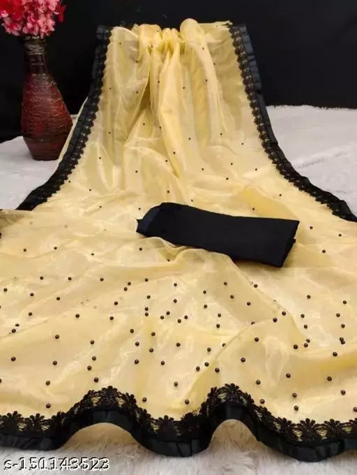 NET GPO FANCY NET SAREE WITH BLOUSE