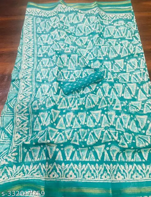 TRIO PRINTED COTTON BLENDED SAREE